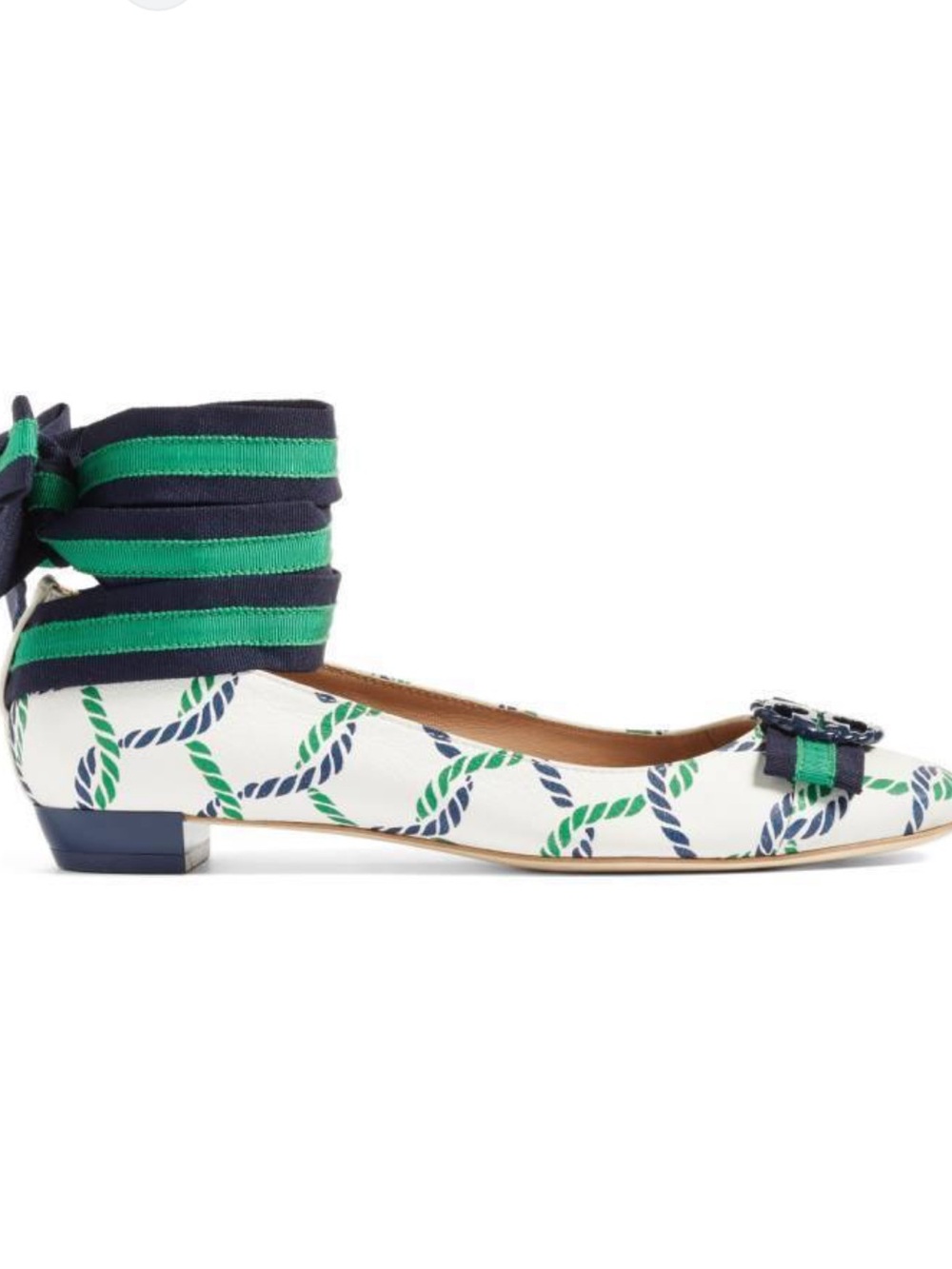 Tory Burch Maritime Ankle Wrap Flats Size 6 1/2M